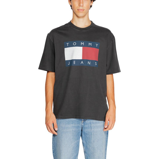 Tommy Hilfiger Jeans Black Cotton T-Shirt - Arichezz.store