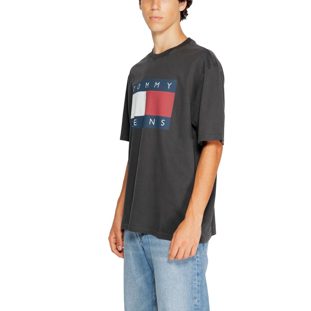 Tommy Hilfiger Jeans Black Cotton T-Shirt - Arichezz.store