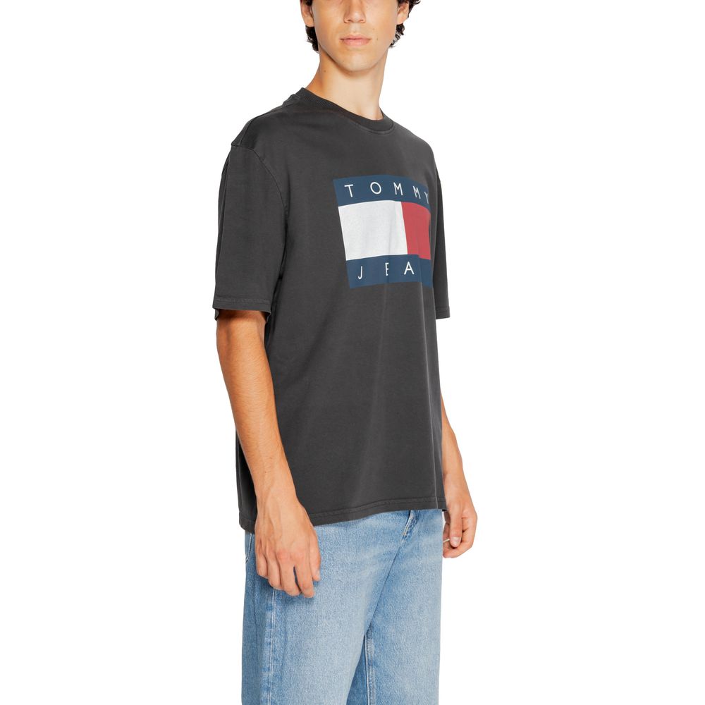 Tommy Hilfiger Jeans Black Cotton T-Shirt - Arichezz.store