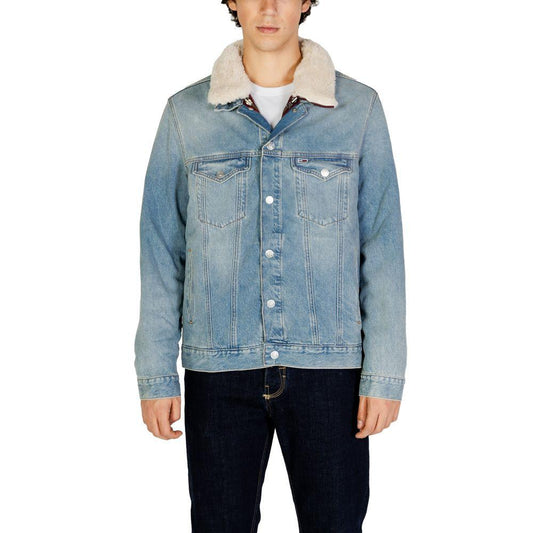 Tommy Hilfiger Jeans Light Blue Cotton Jacket - Arichezz.store