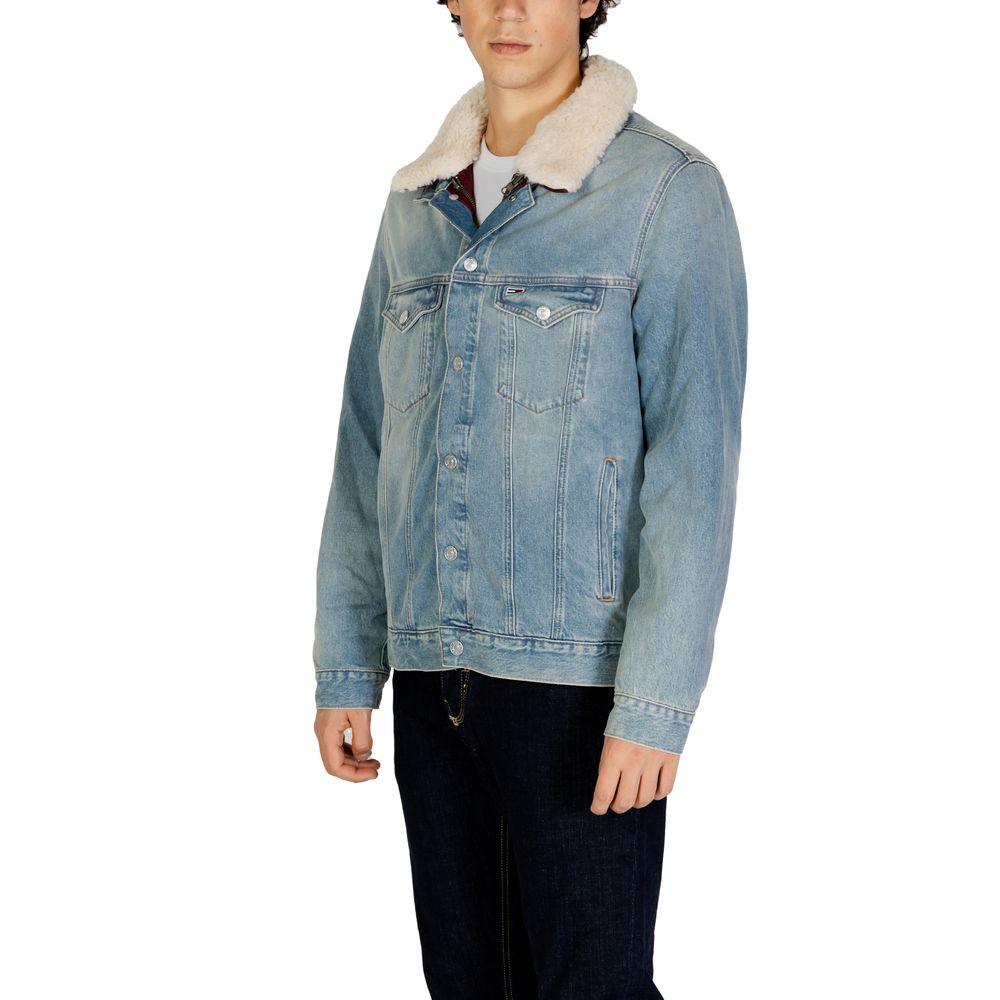 Tommy Hilfiger Jeans Light Blue Cotton Jacket - Arichezz.store