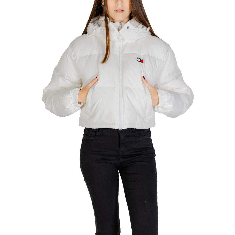 Tommy Hilfiger Jeans White Recycled Polyester Jackets & Coat - Arichezz.store