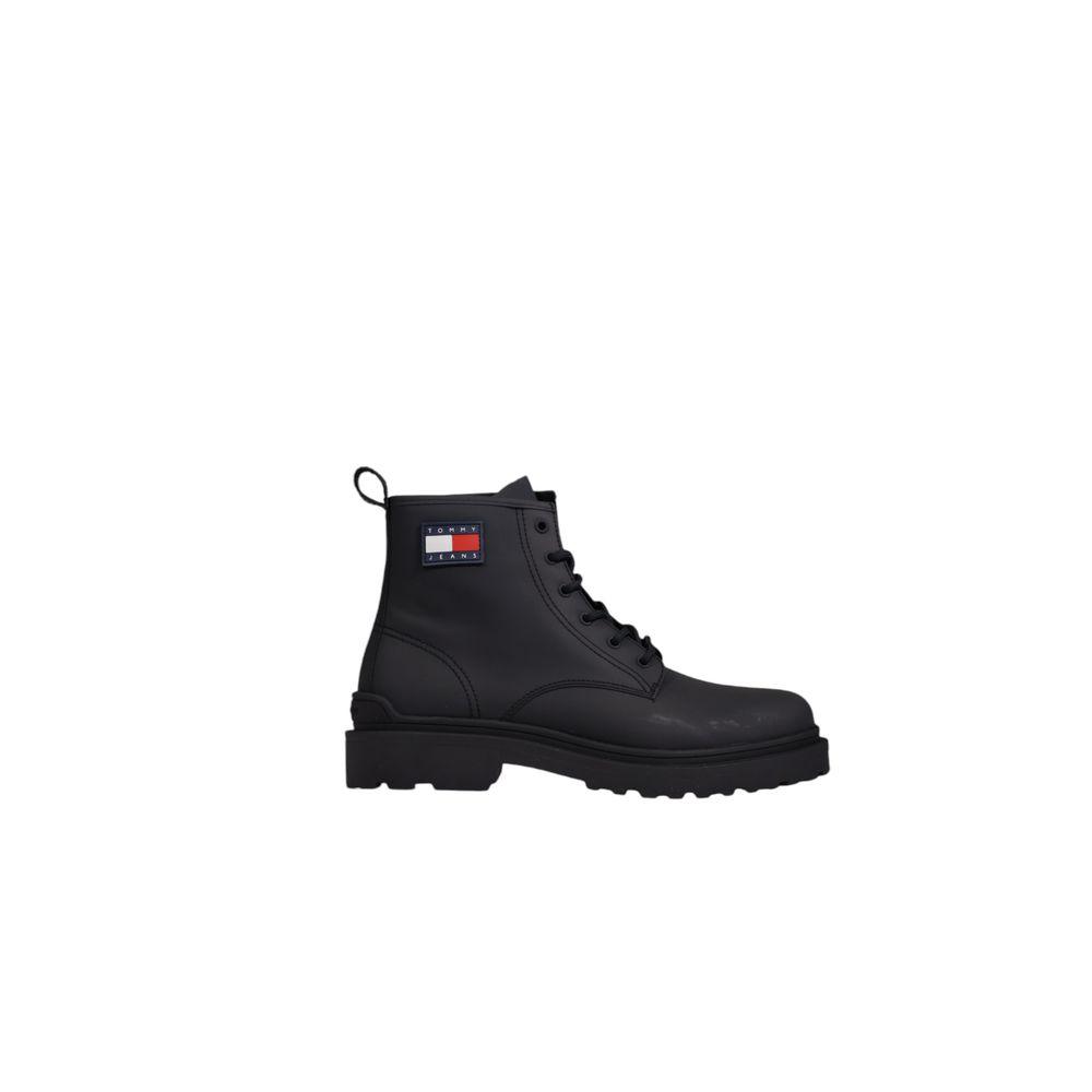 Tommy Hilfiger Black Leather Boots for Men - Arichezz.store