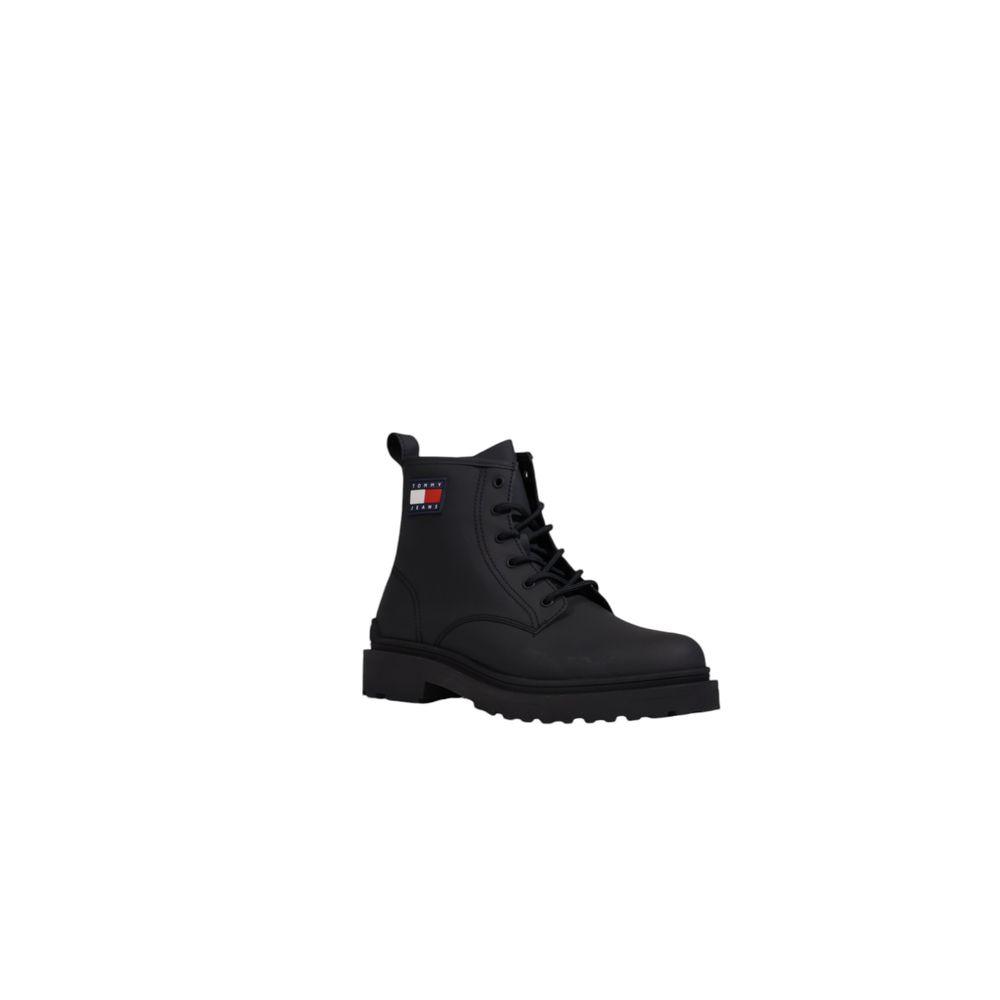 Tommy Hilfiger Black Leather Boots for Men - Arichezz.store