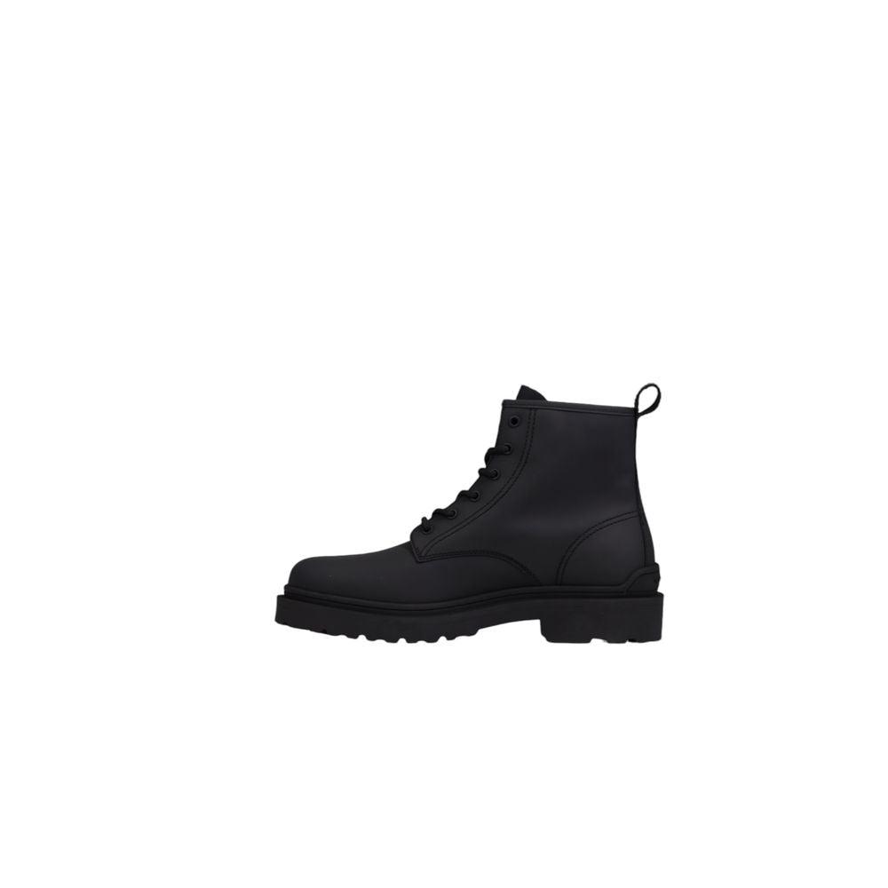 Tommy Hilfiger Black Leather Boots for Men - Arichezz.store