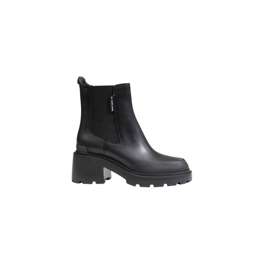 Tommy Hilfiger Jeans Black Leather Boot - Arichezz.store