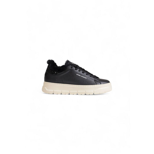 Crime London Women's Black Leather Sneakers - Arichezz.store