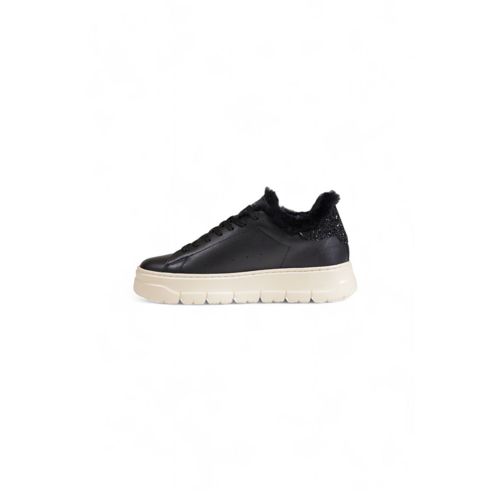 Crime London Women's Black Leather Sneakers - Arichezz.store