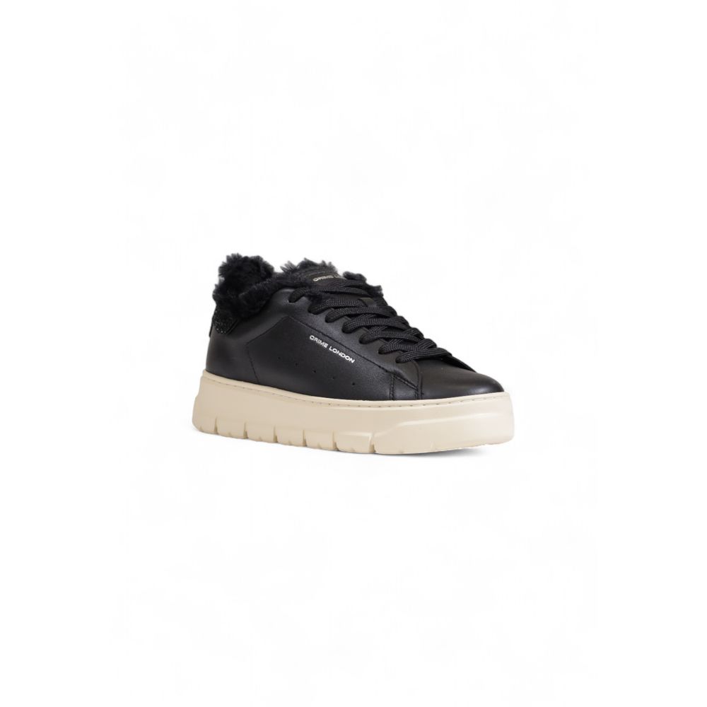 Crime London Women's Black Leather Sneakers - Arichezz.store