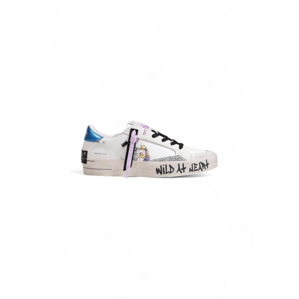 Crime London Women's White Leather Sneakers - Arichezz.store