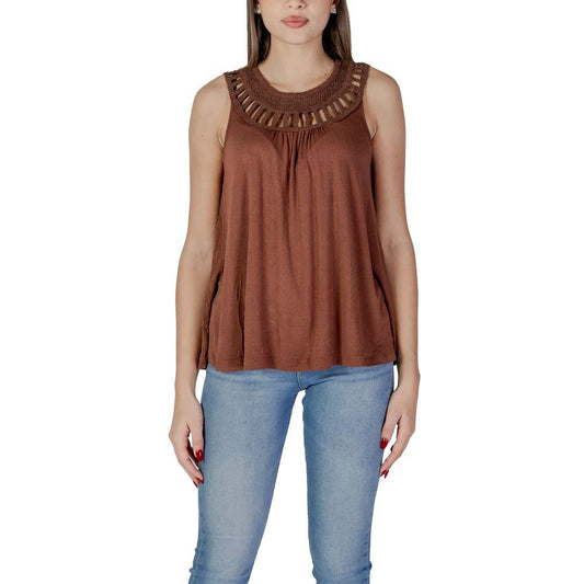 B.Young Brown Viscose Tops & T-Shirt - Arichezz.store