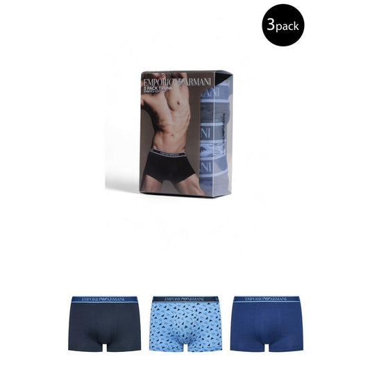 Emporio Armani Underwear Blue Cotton Underwear - Arichezz.store