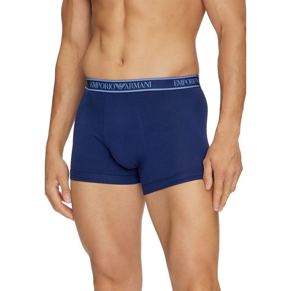 Emporio Armani Underwear Blue Cotton Underwear - Arichezz.store