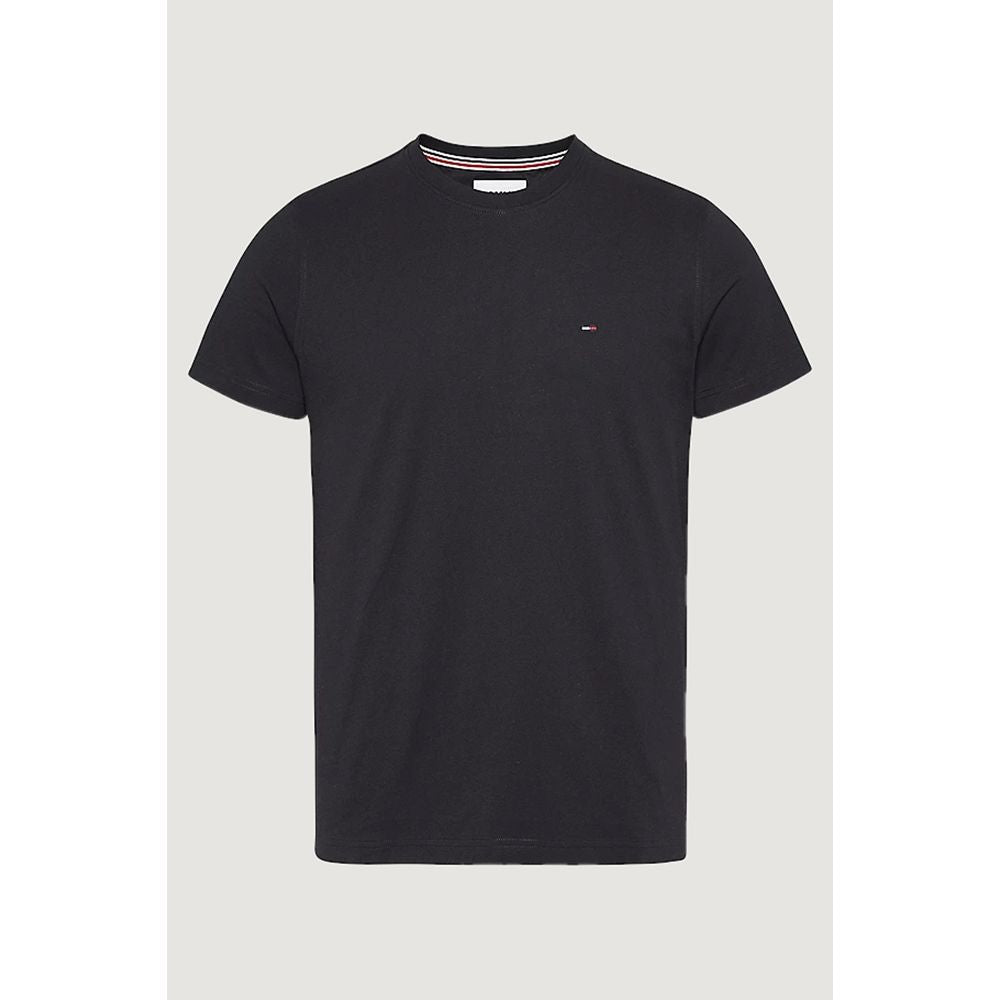 Tommy Hilfiger Jeans Black Cotton T-Shirt - Arichezz.store