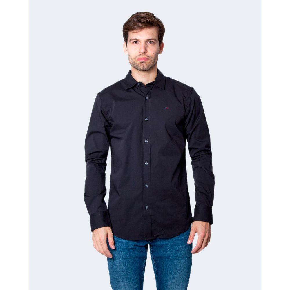 Tommy Hilfiger Jeans Black Cotton Shirt - Arichezz.store