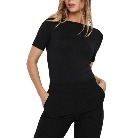 Vero Moda Black Viscose Tops & T-Shirt - Arichezz.store