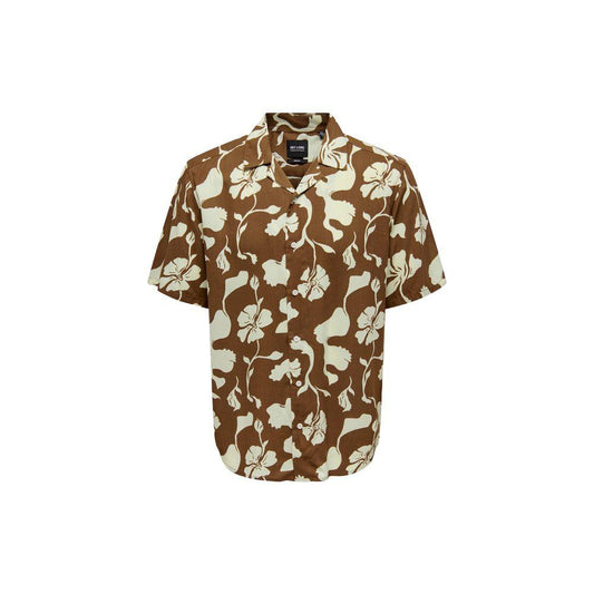 Only & Sons Brown Viscose Shirt