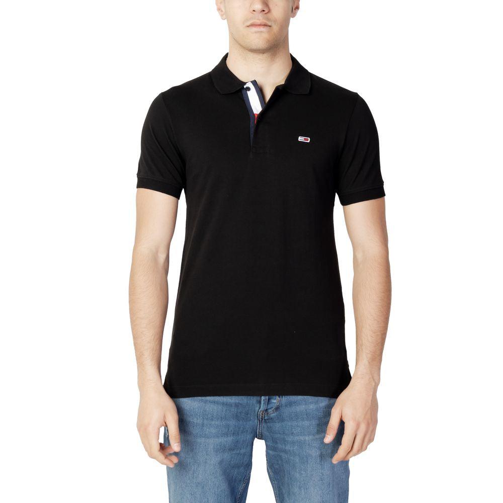 Tommy Hilfiger Jeans Black Cotton Polo Shirt - Arichezz.store