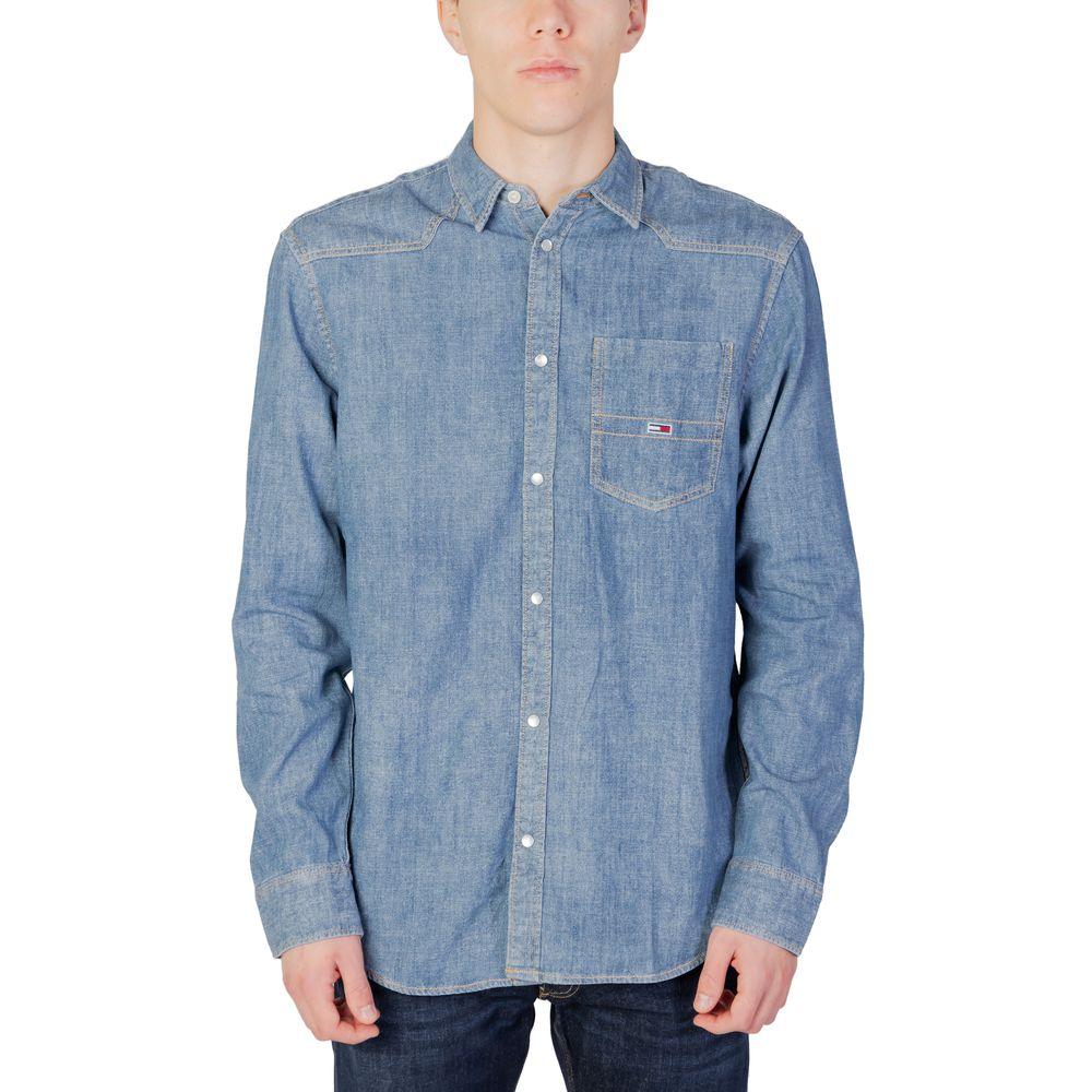 Tommy Hilfiger Jeans Blue Cotton Shirt - Arichezz.store