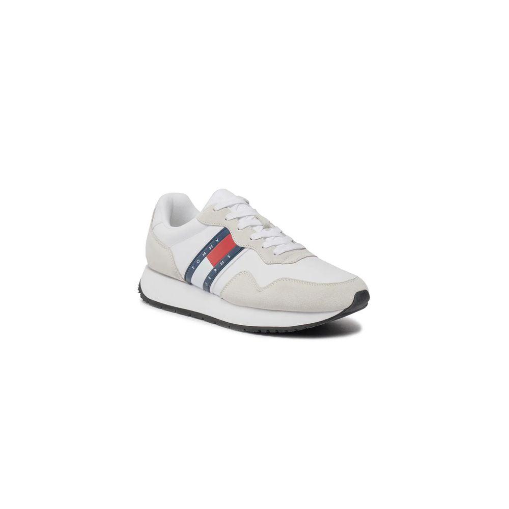 Tommy Hilfiger Jeans White Suede Sneaker - Arichezz.store