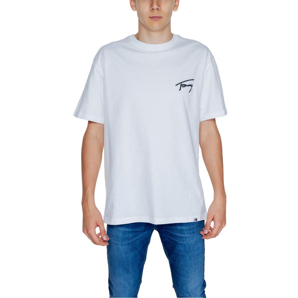 Tommy Hilfiger Jeans White Cotton T-Shirt - Arichezz.store