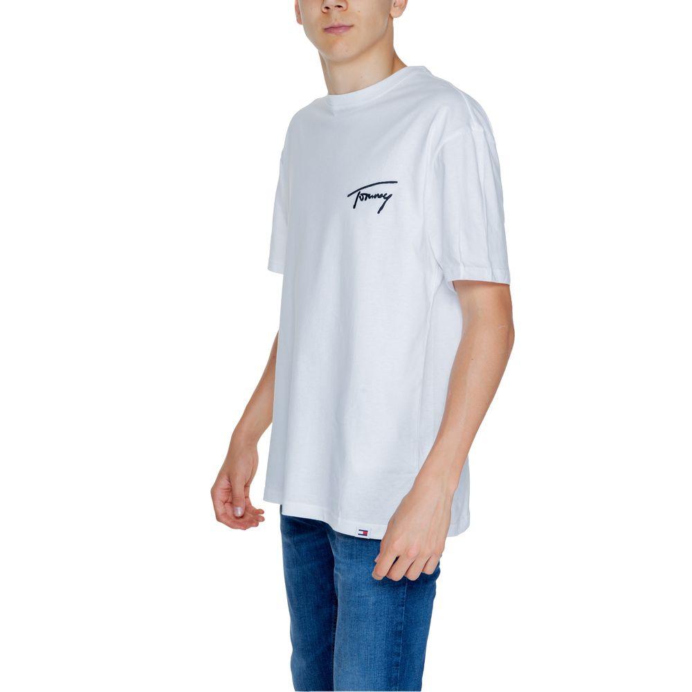 Tommy Hilfiger Jeans White Cotton T-Shirt - Arichezz.store