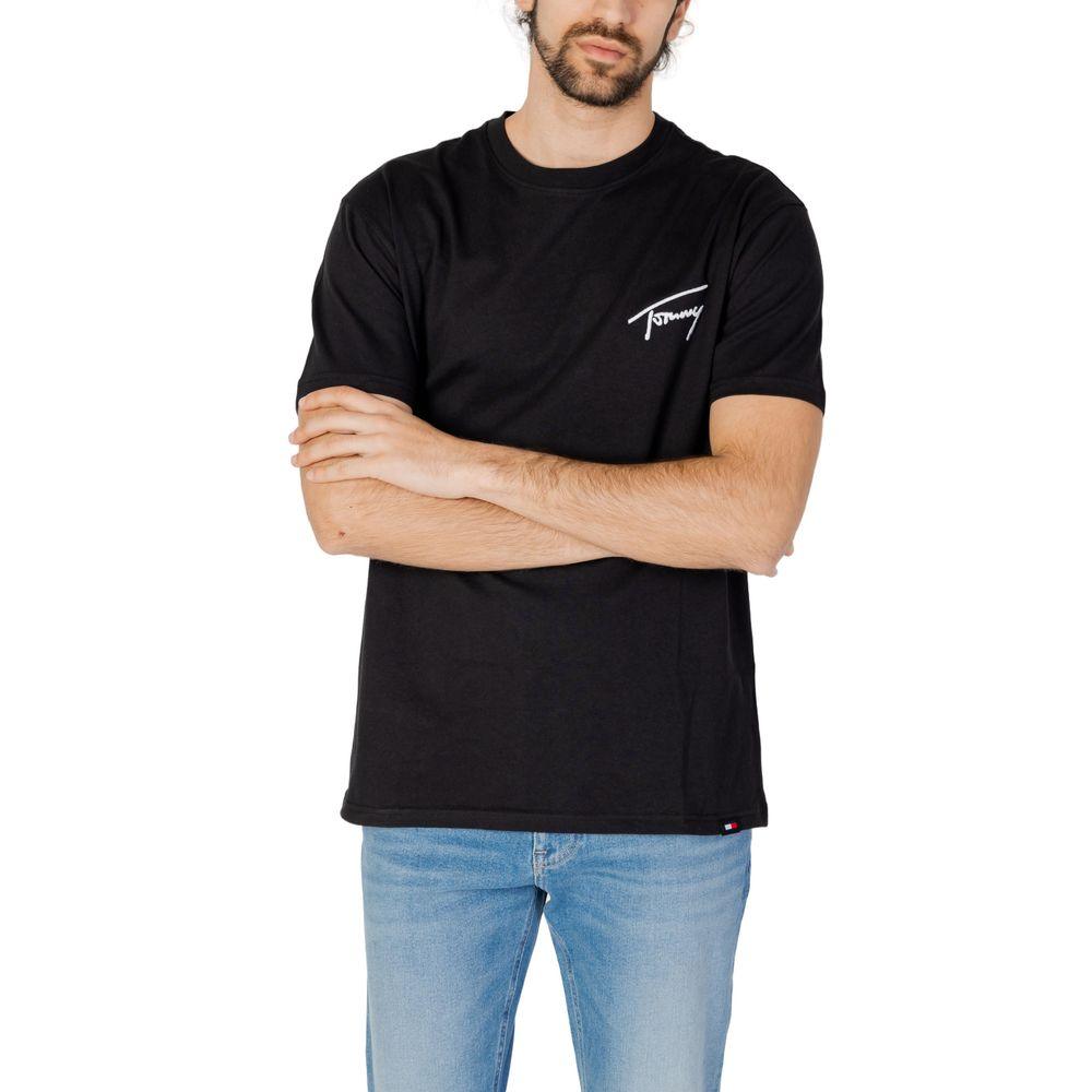 Tommy Hilfiger Jeans Black Cotton T-Shirt - Arichezz.store