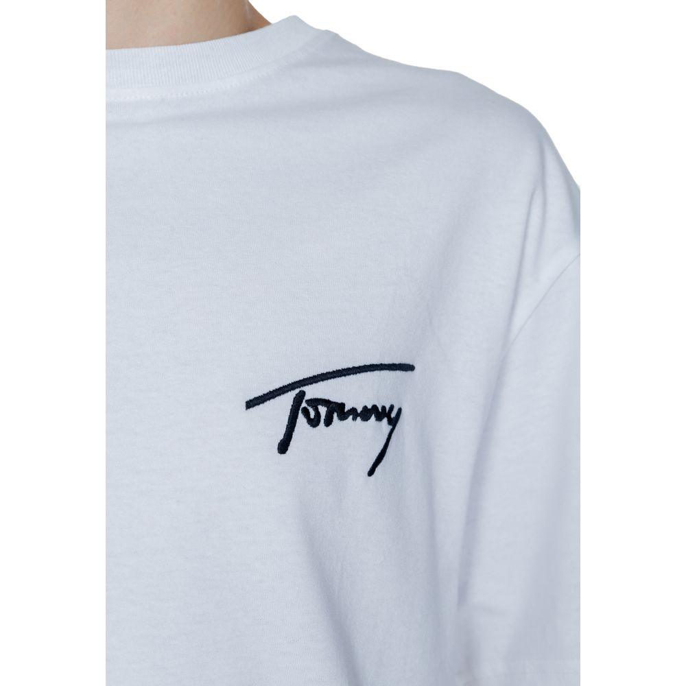 Tommy Hilfiger Jeans White Cotton T-Shirt - Arichezz.store