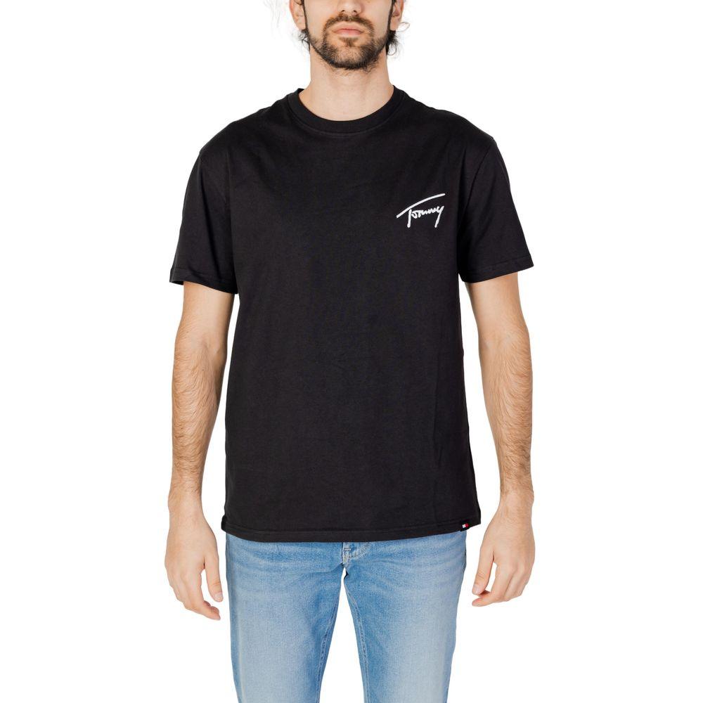 Tommy Hilfiger Jeans Black Cotton T-Shirt - Arichezz.store