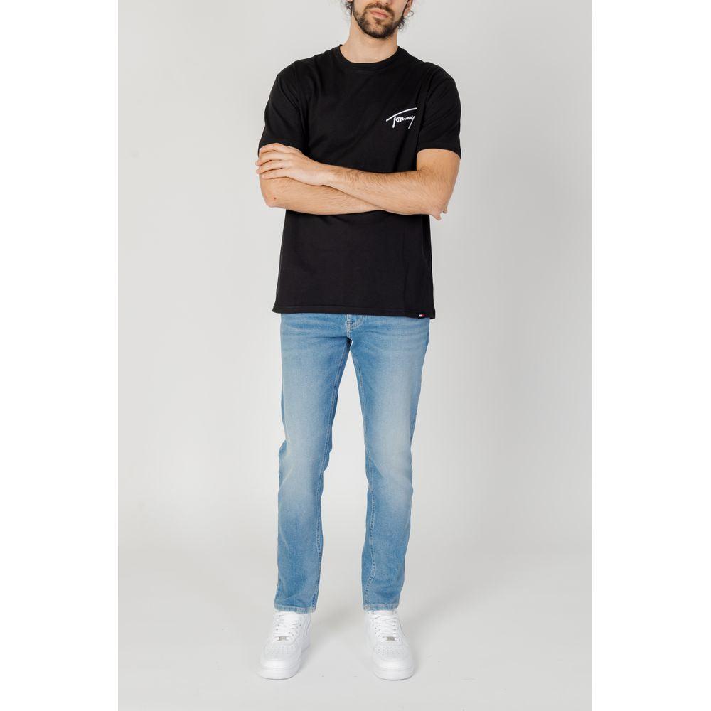 Tommy Hilfiger Jeans Black Cotton T-Shirt - Arichezz.store