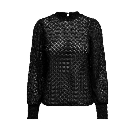 Jacqueline De Yong Black Polyester Tops & T-Shirt - Arichezz.store