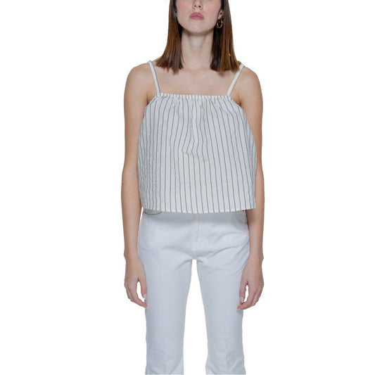 Vero Moda Beige Organic Cotton Tops & T-Shirt - Arichezz.store