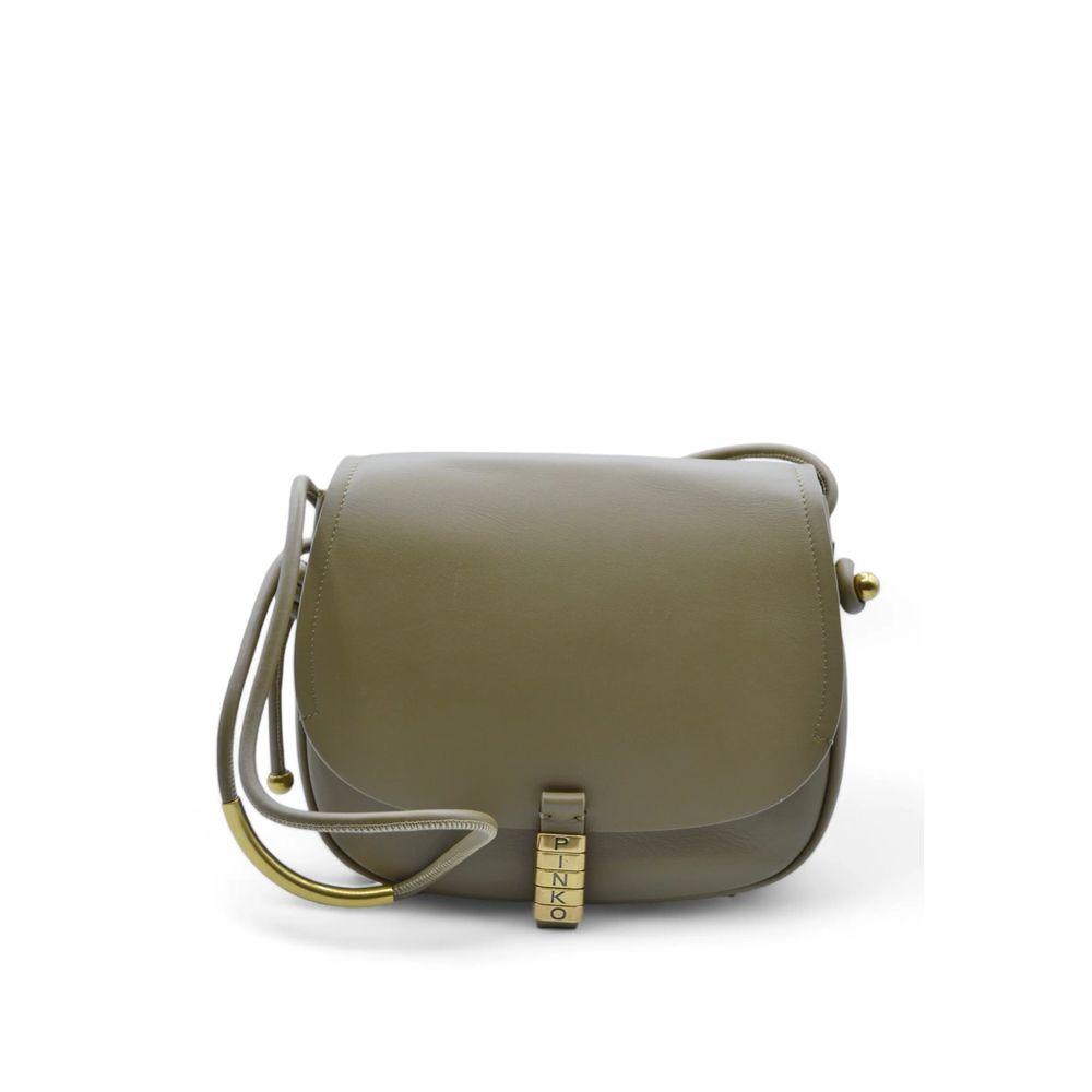 PINKO Green Leather Women Crossbody Bag - Arichezz.store