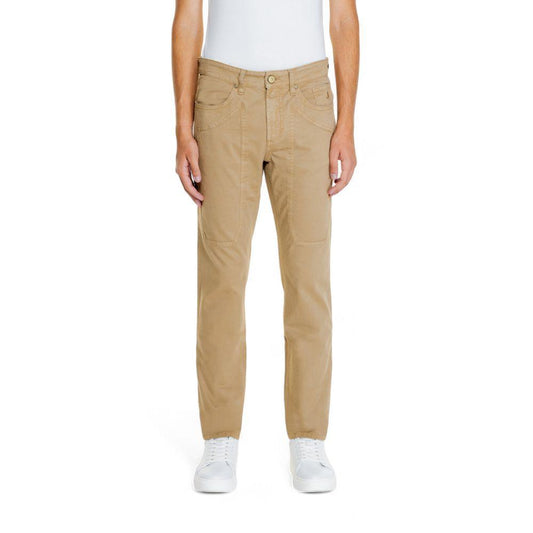 Jeckerson Beige Cotton Jeans & Pant - Arichezz.store