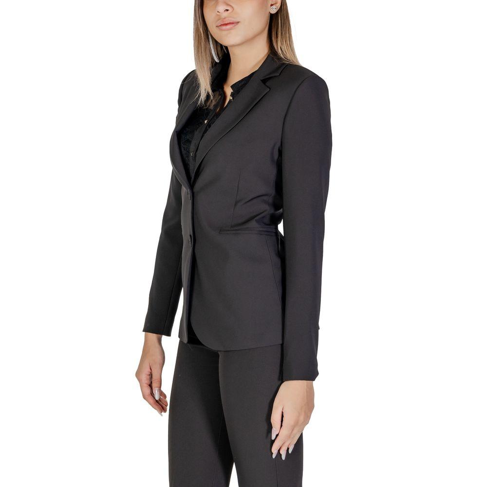 Sandro Ferrone Black Polyester Suits & Blazer - Arichezz.store