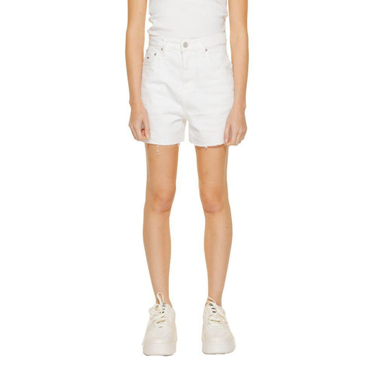 Tommy Hilfiger Women's White Cotton Rigenerato Shorts - Arichezz.store