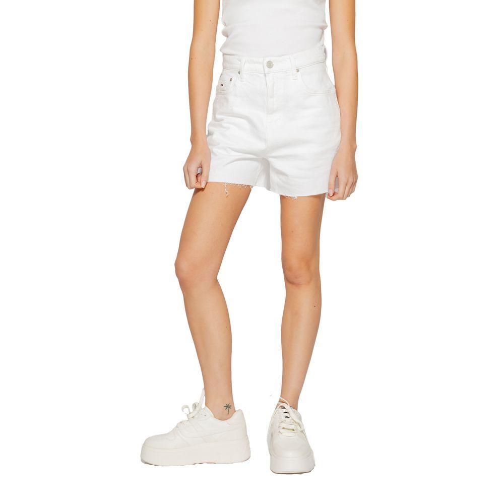 Tommy Hilfiger Women's White Cotton Rigenerato Shorts - Arichezz.store