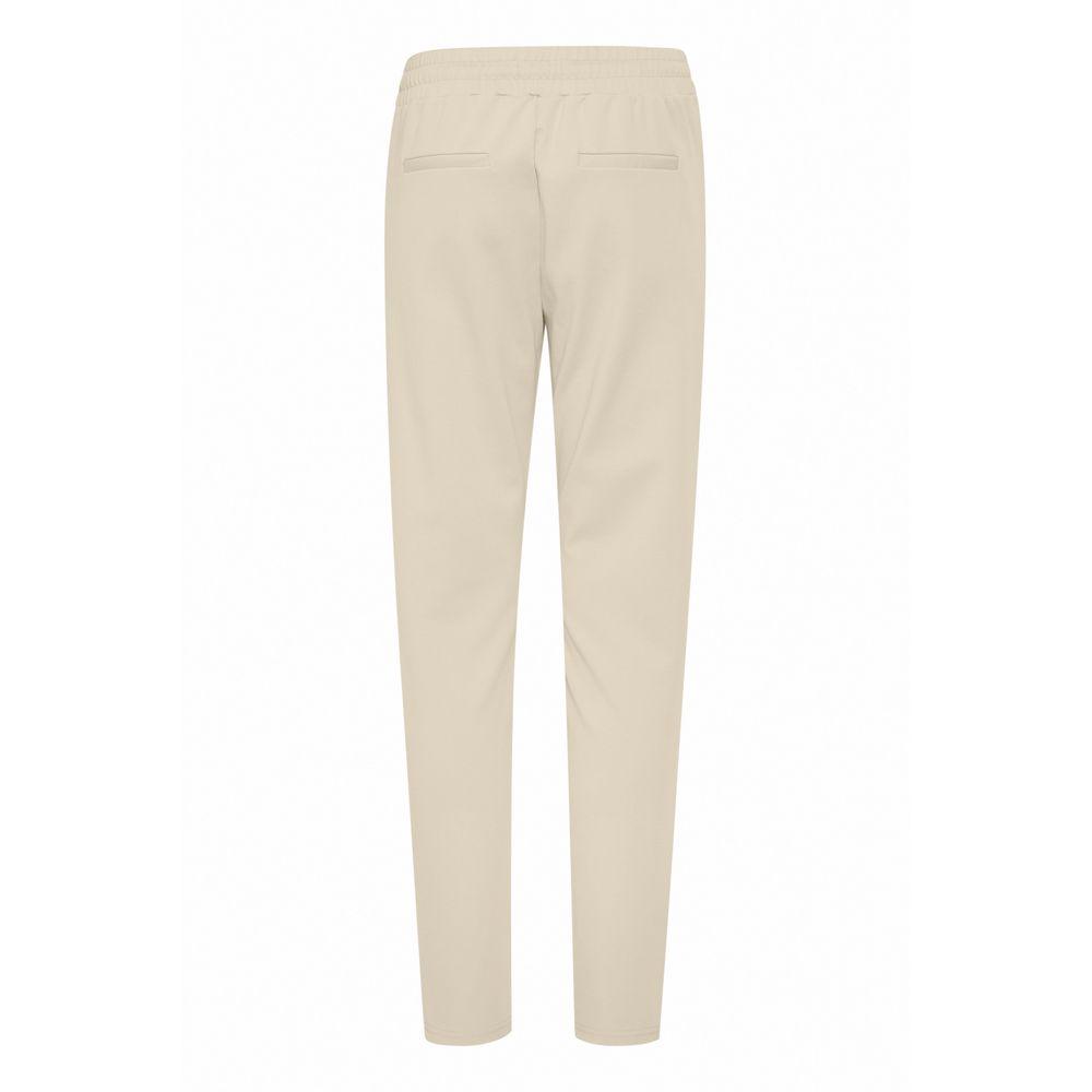 ICHI Beige Polyester Jeans & Pant