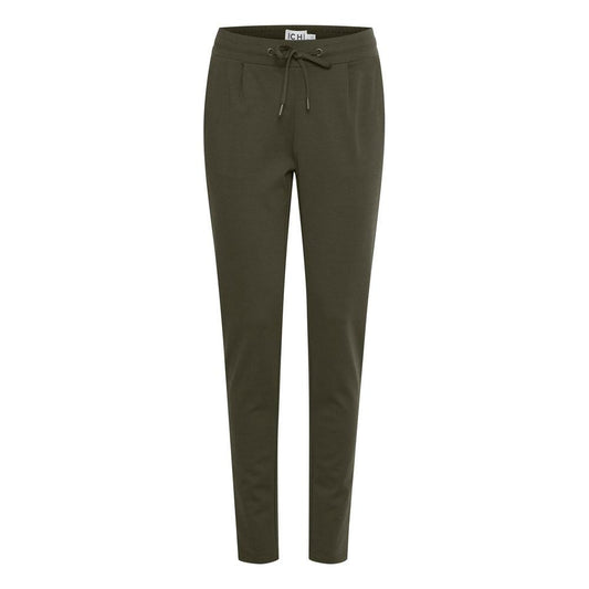 ICHI Green Polyester Jeans & Pant