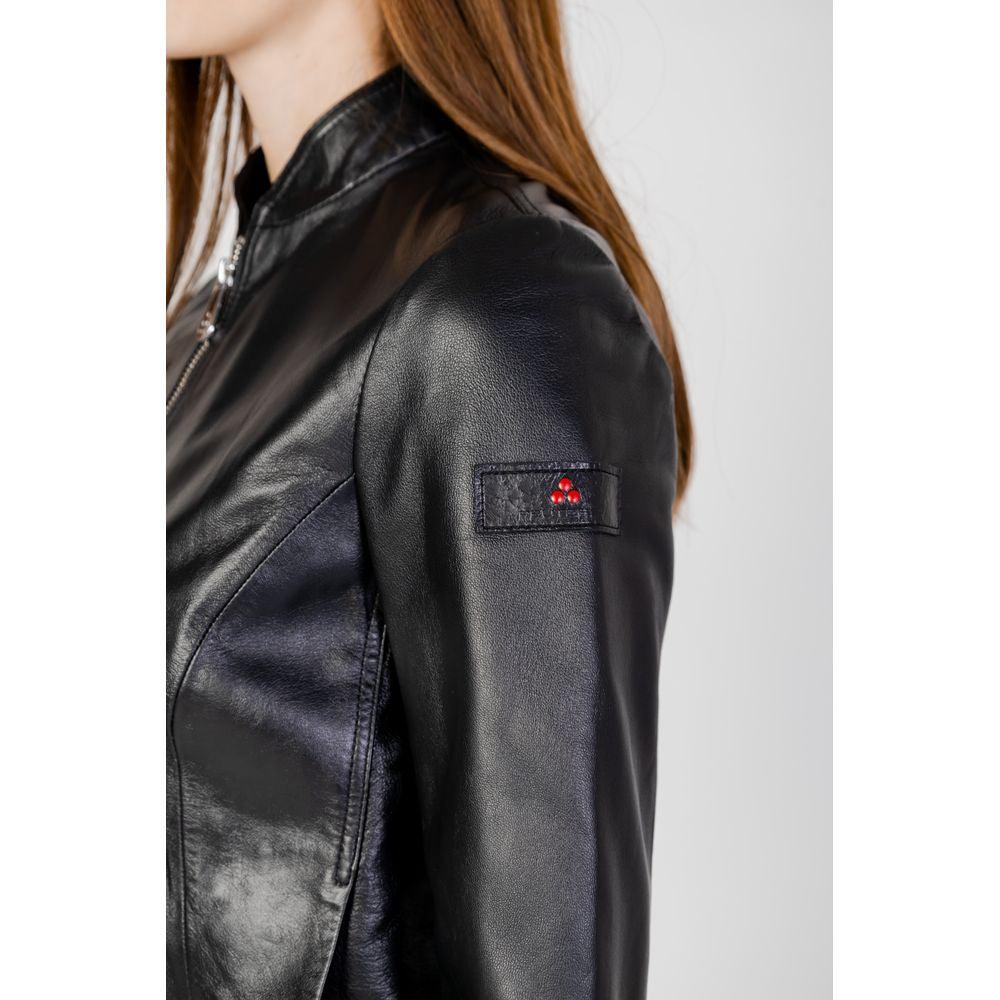 Peuterey Black Leather Jackets & Coat - Arichezz.store