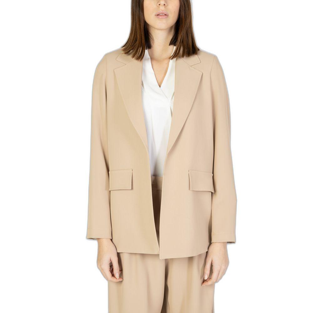 Sandro Ferrone Beige Polyester Blazer for Women - Arichezz.store