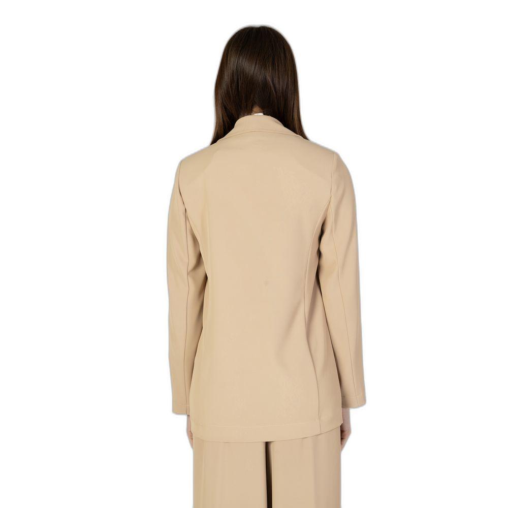 Sandro Ferrone Beige Polyester Blazer for Women - Arichezz.store