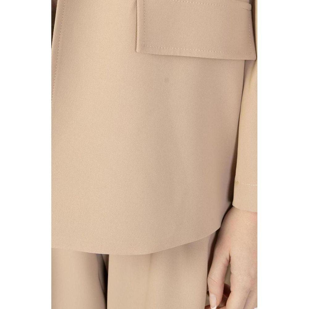 Sandro Ferrone Beige Polyester Blazer for Women - Arichezz.store