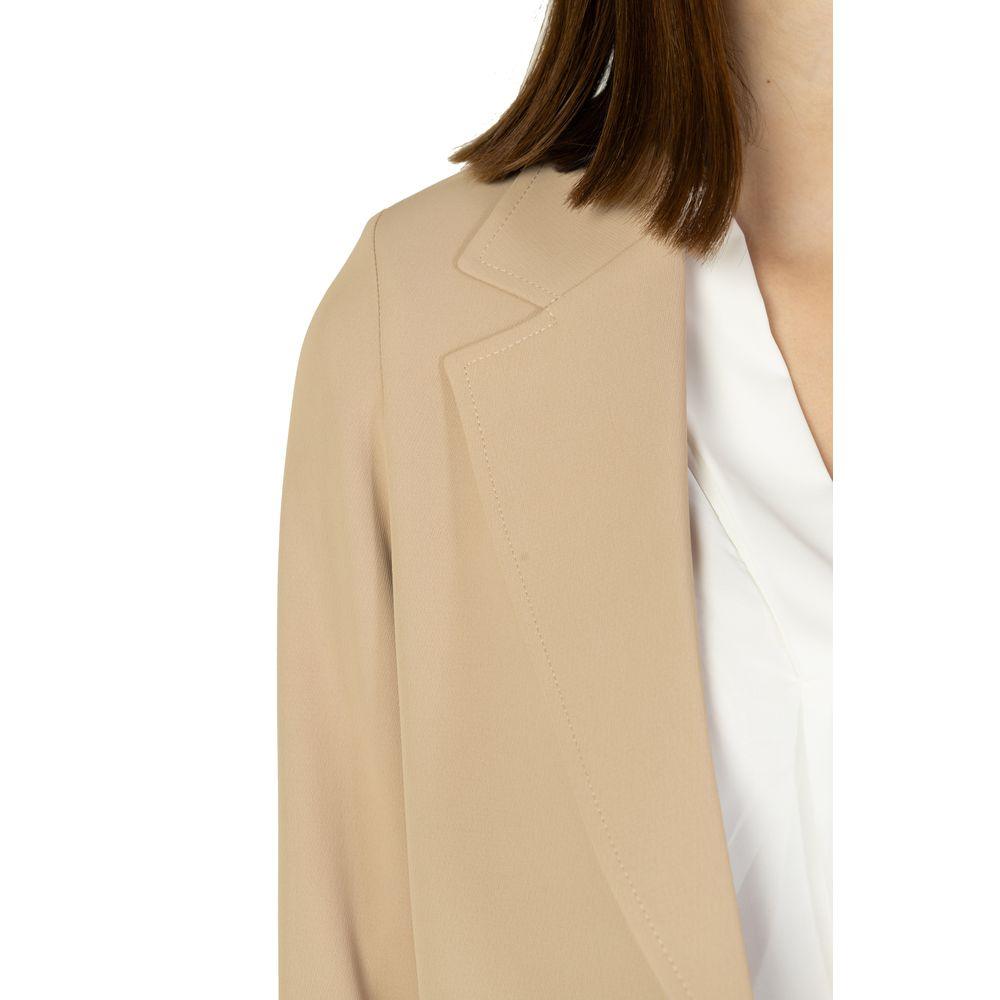 Sandro Ferrone Beige Polyester Blazer for Women - Arichezz.store