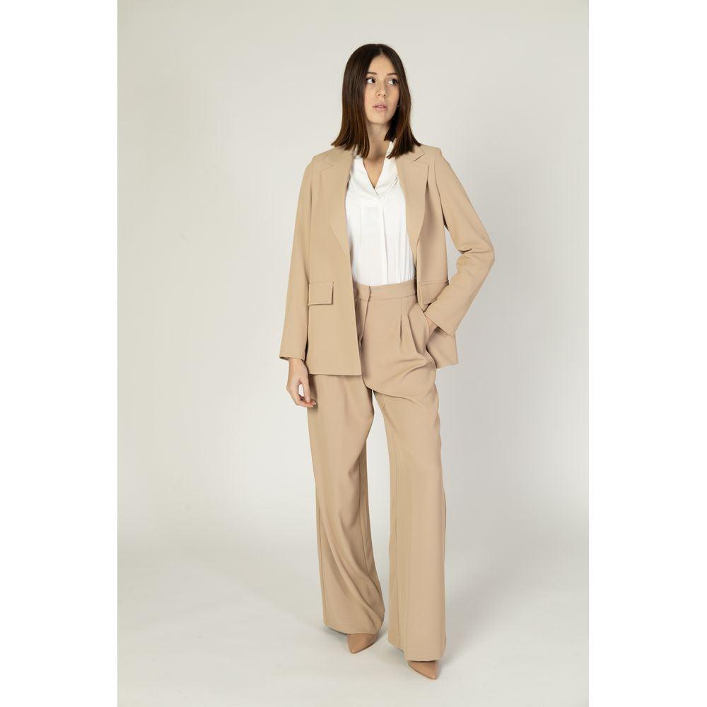 Sandro Ferrone Beige Polyester Blazer for Women - Arichezz.store