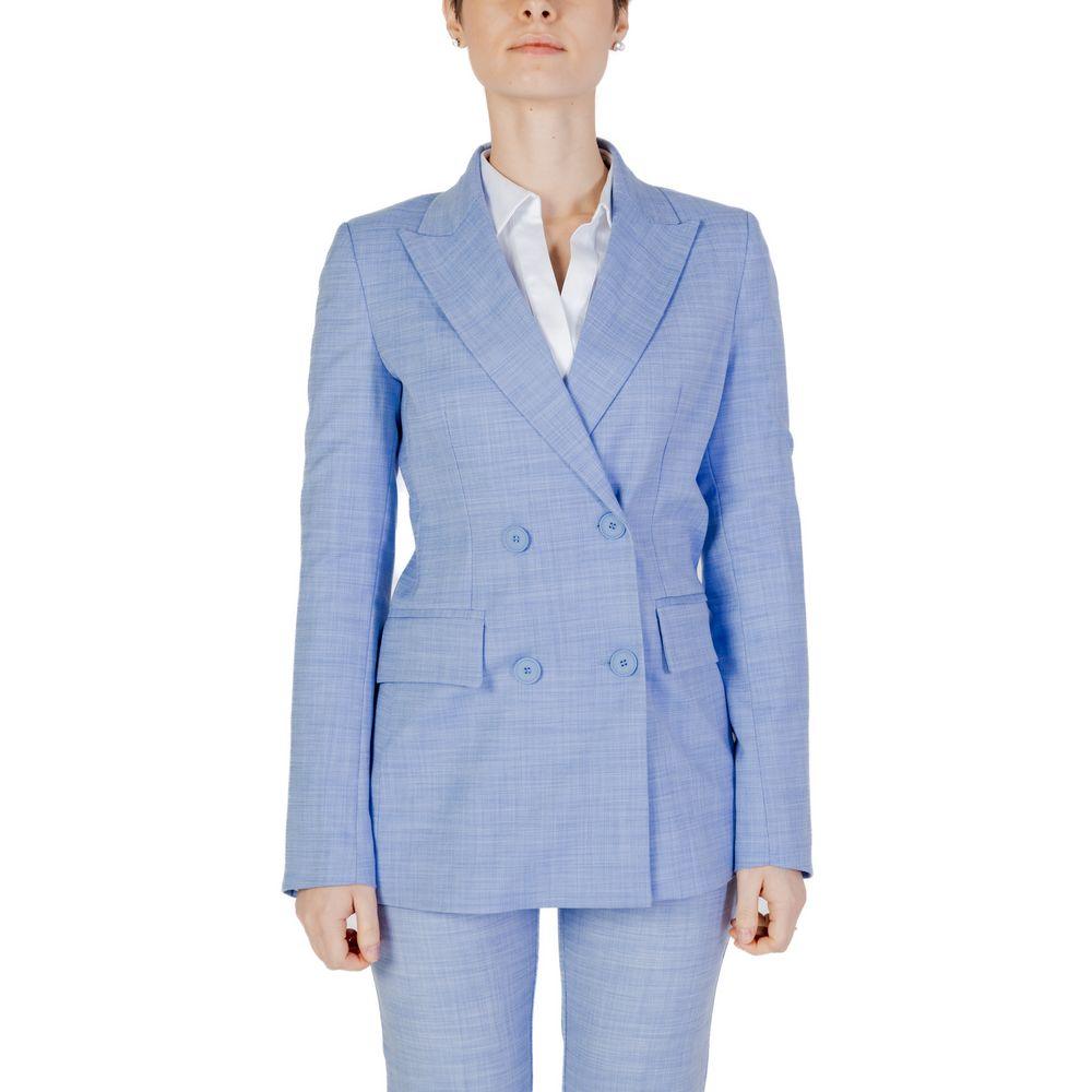 Sandro Ferrone Women's Blue Viscose Blazer - Arichezz.store