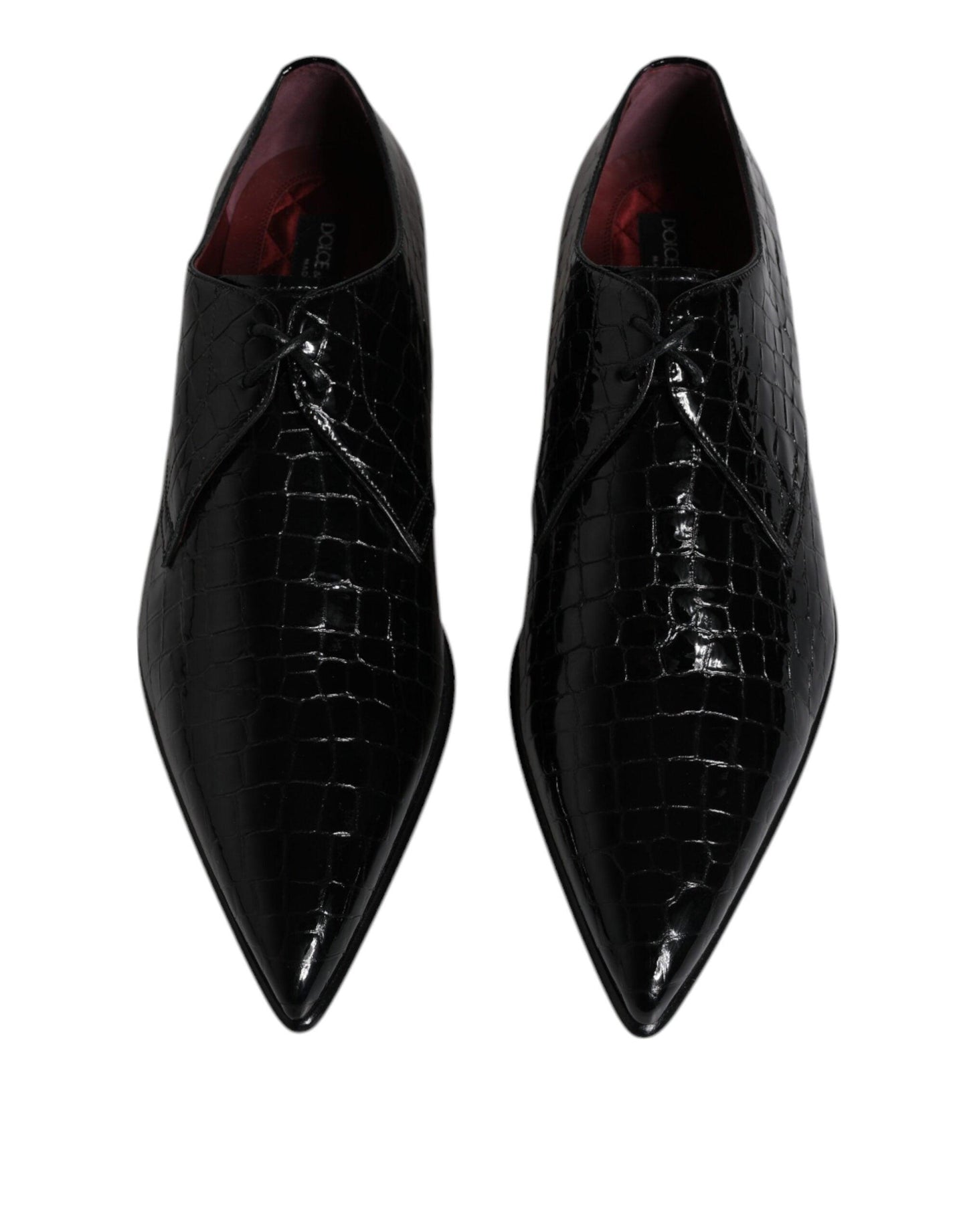 Dolce & Gabbana Black Exotic Leather Mens Derby Formal Shoes - Arichezz.store