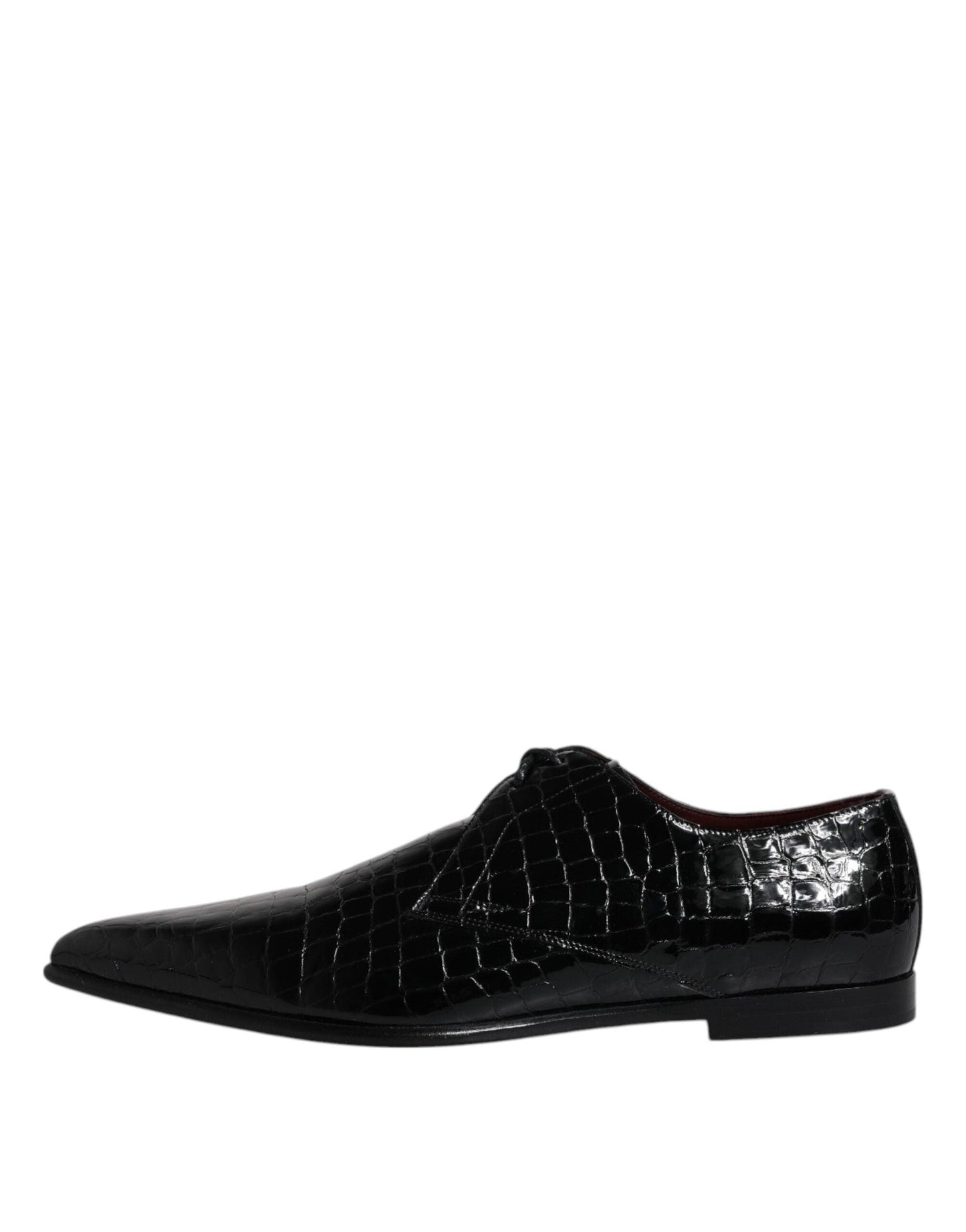 Dolce & Gabbana Black Exotic Leather Mens Derby Formal Shoes - Arichezz.store