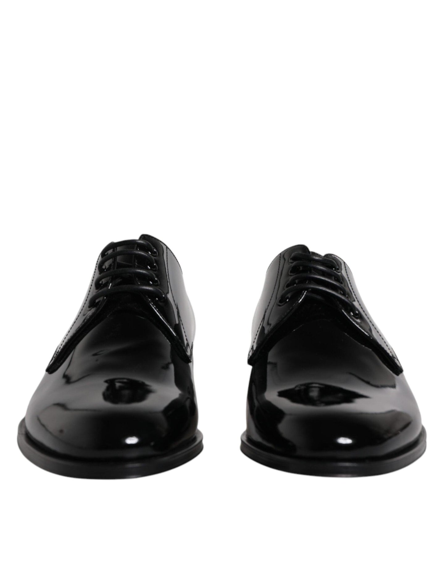 Dolce & Gabbana Black Patent Leather Derby Formal Dress Shoes - Arichezz.store