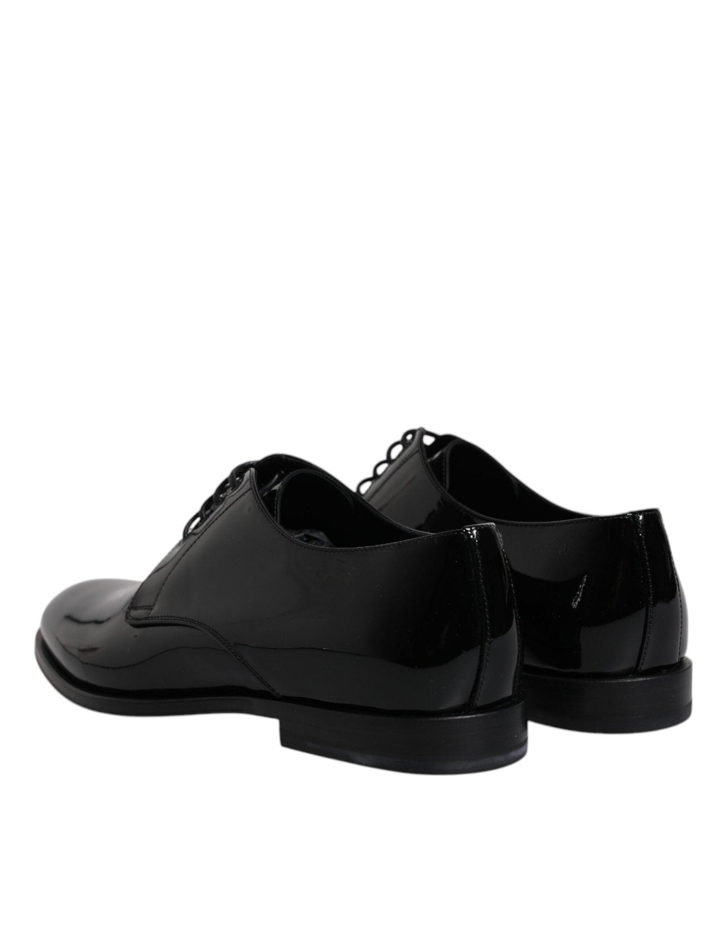 Dolce & Gabbana Black Patent Leather Derby Formal Dress Shoes - Arichezz.store